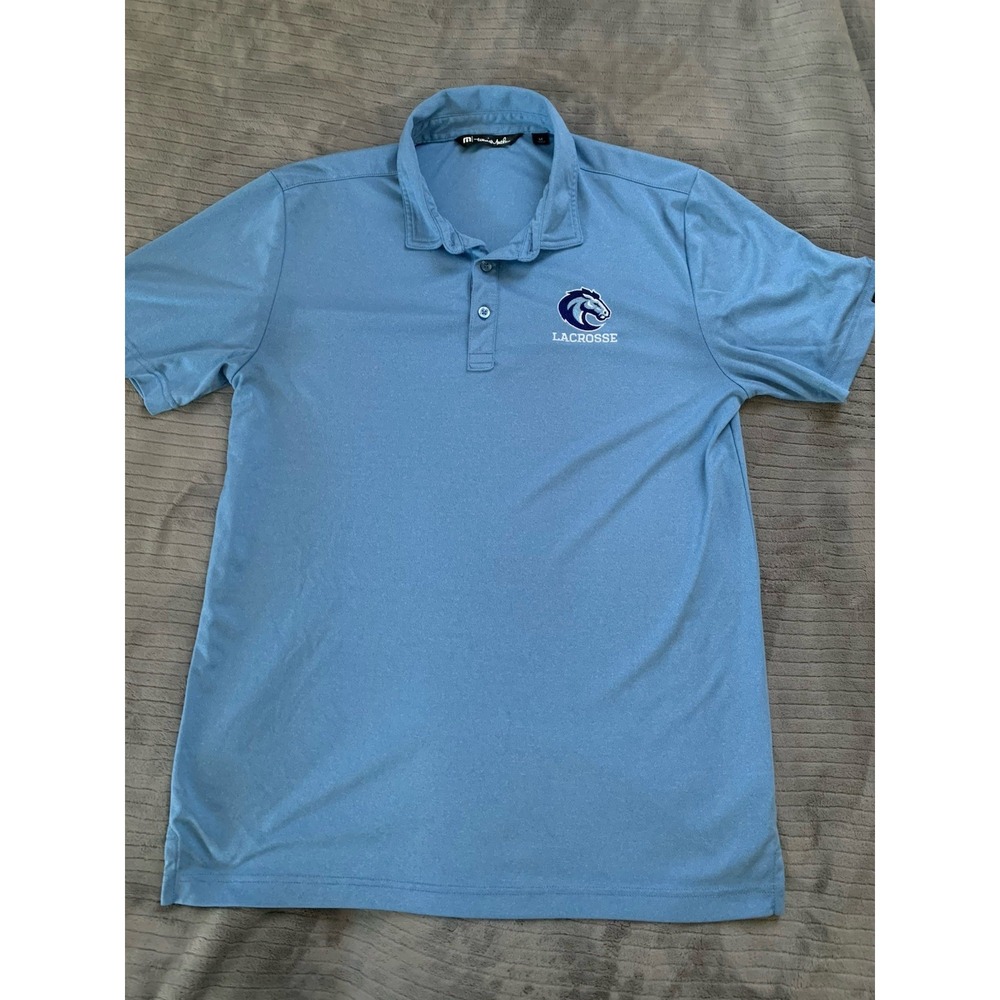 Travis Mathew Polo Shirt Mens Medium  Performance  Lacrosse CBA Blue‎
